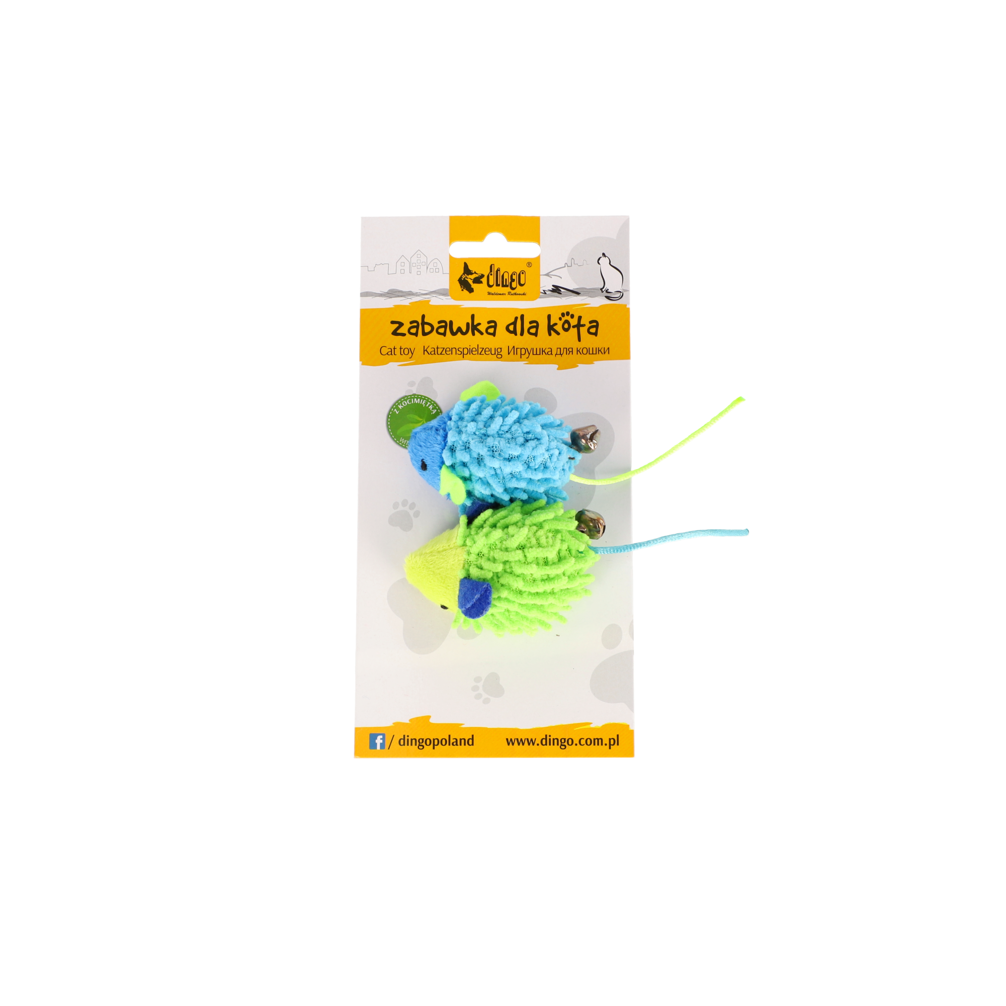 Jucărie pentru pisici șoricei mop 2 bucăți albastru + verde