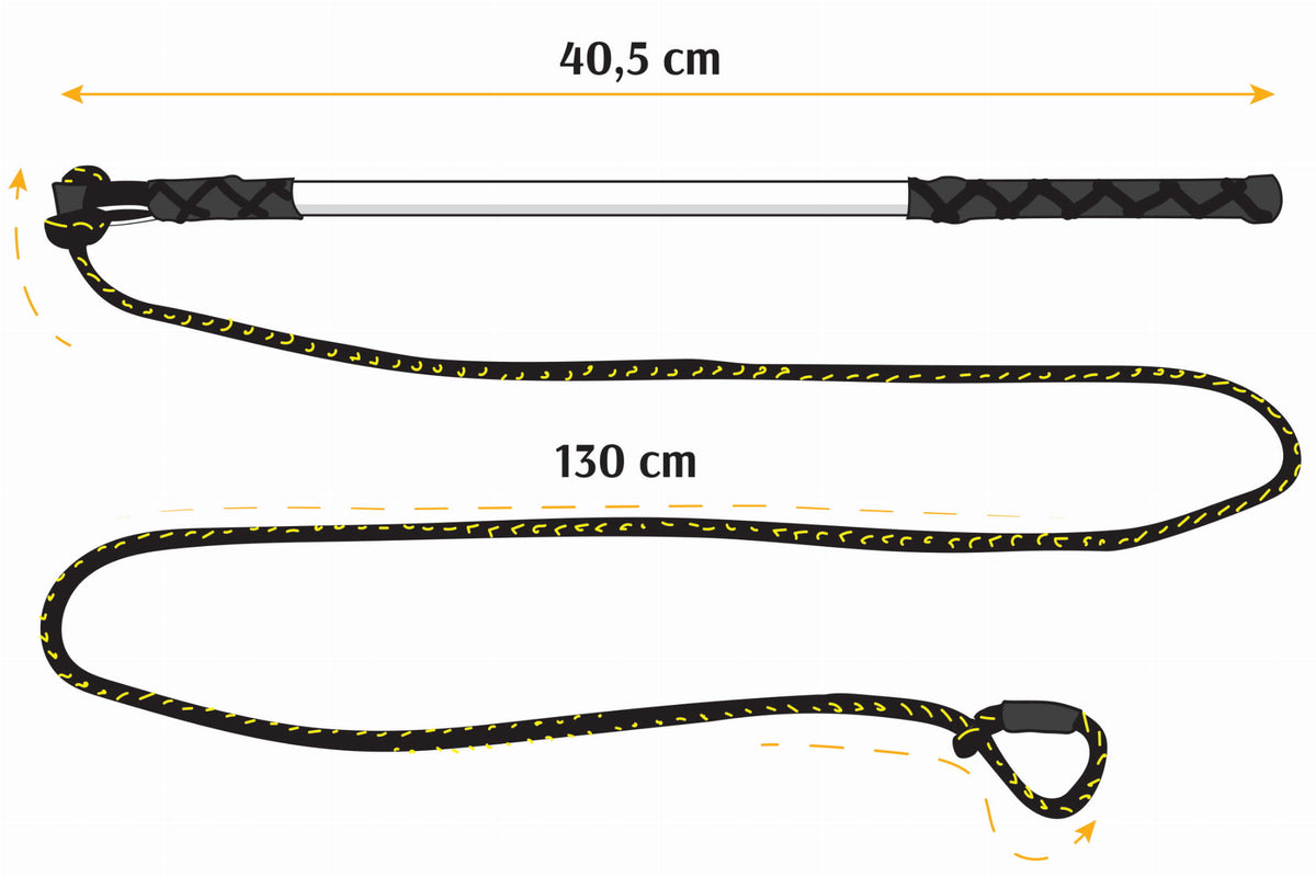 130 cm-es zsinóros bot + cserélhető fejek: piros mop + fekete bőr
