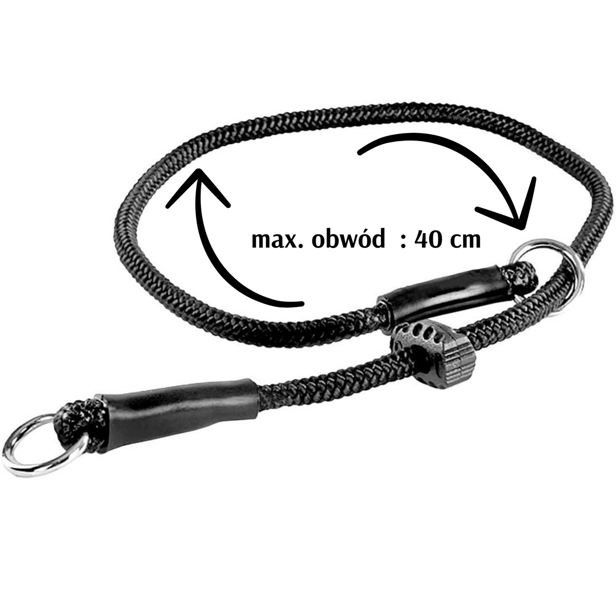 Dingo Gear – 6 mm-es fekete kötélből készült fojtó kiképzőnyakörv
