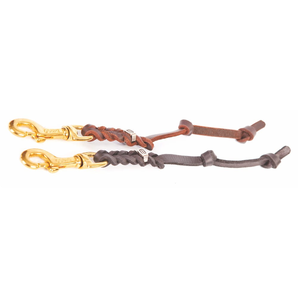 Dingo Gear – Lesă scurtă din piele împletită, cu două noduri
