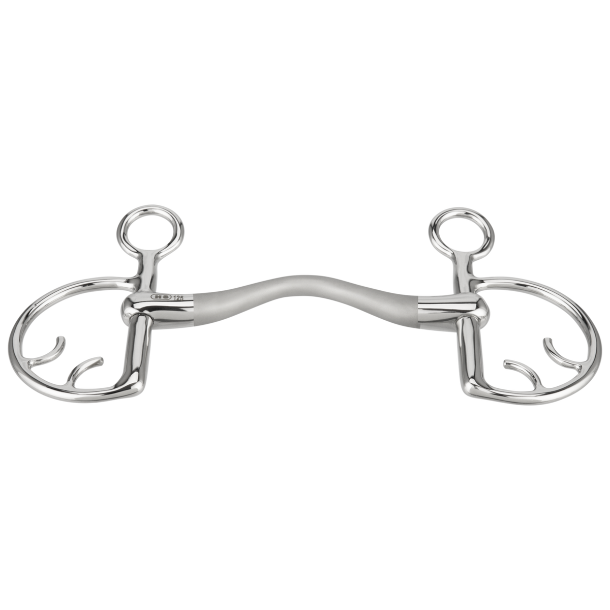 Zăbală SATINOX CM Kimblehook cu muștiuc fix (Mullen) 14 mm - oțel inoxidabil
