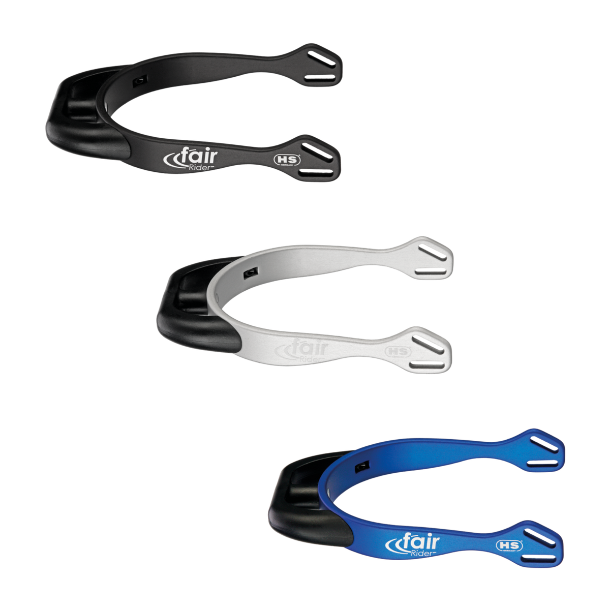 Pinteni fairRider - aluminiu, gât 20 mm negru, rotund aplatizat