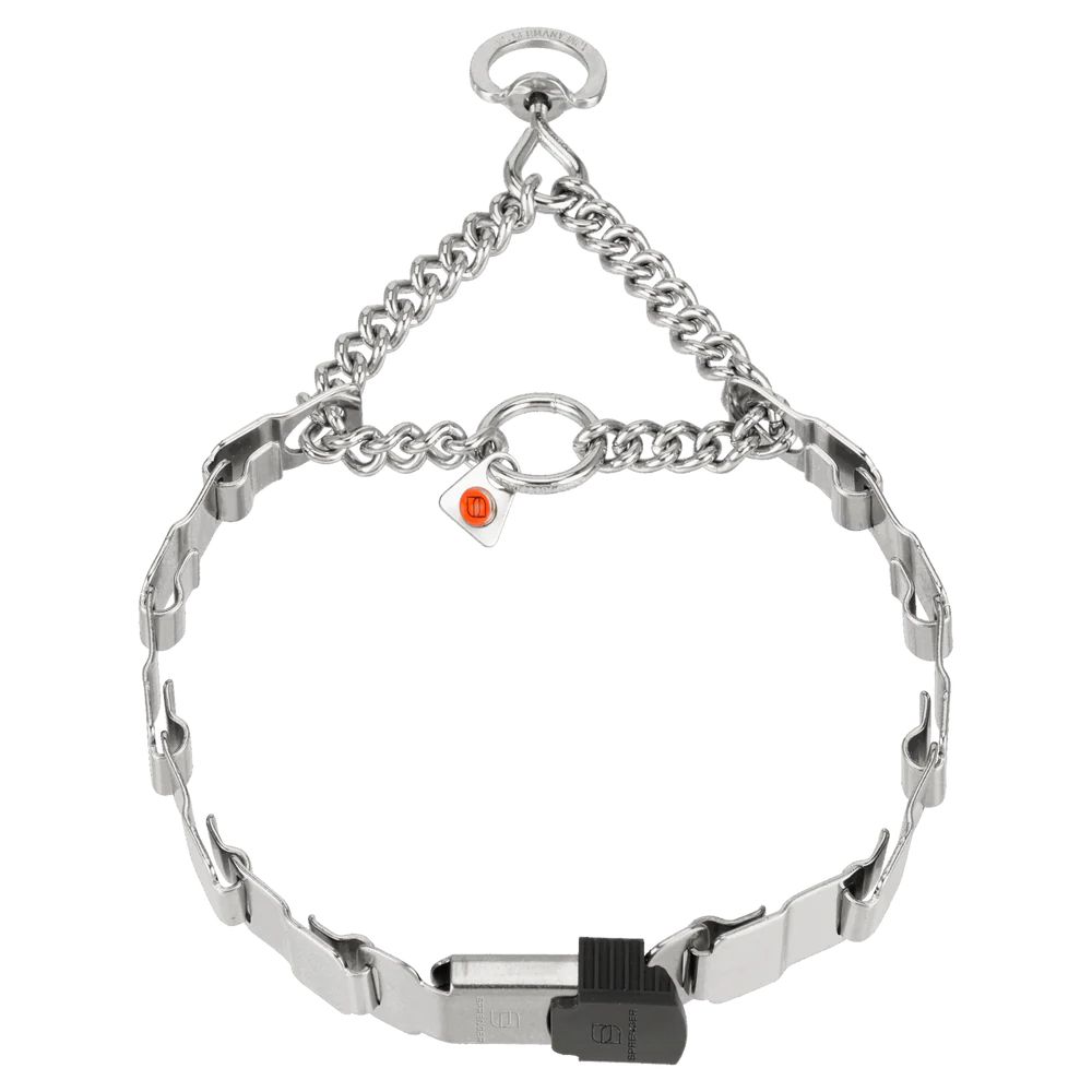 Zgardă NeckTech Fun cu lanț de montaj și ClicLock – oțel inoxidabil