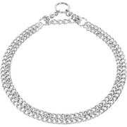 Martingale nyakörv dupla soros, polírozott lapos szemekkel – krómozott acél, 2,0 mm