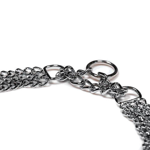 Háromsoros Martingale nyakörv, laposra csiszolt szemek – Krómozott acél, 2,0 mm