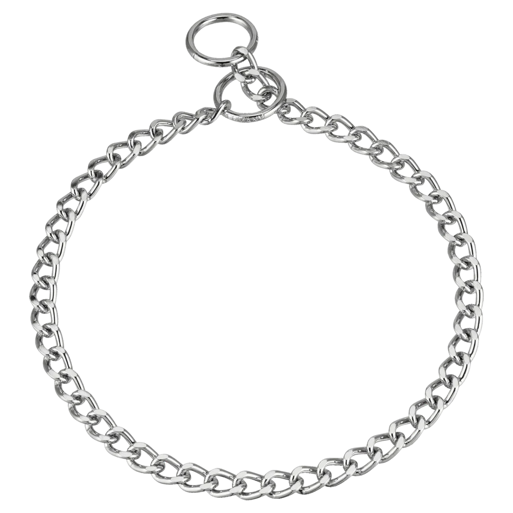 Sprenger kiképző nyakörv kutyáknak polírozott lapos, krómozott acélszemekkel, 2,0 mm