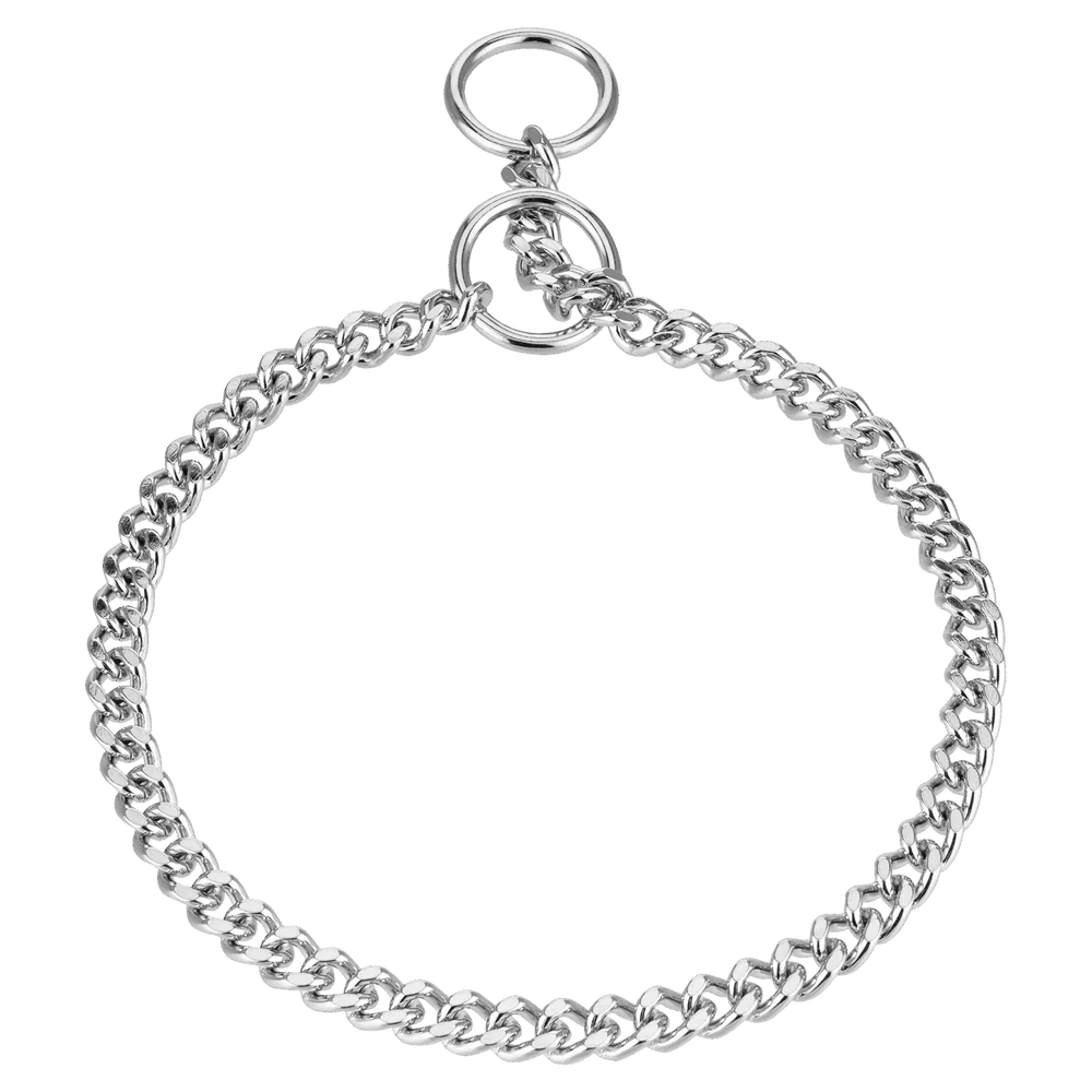 Sprenger kiképző nyakörv kutyáknak keskeny, polírozott lapos, krómozott acélszemekkel, 3,0 mm