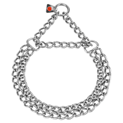 Kétsoros Martingale nyakörv, csiszolt lapos szemek – rozsdamentes acél, 3,0 mm
