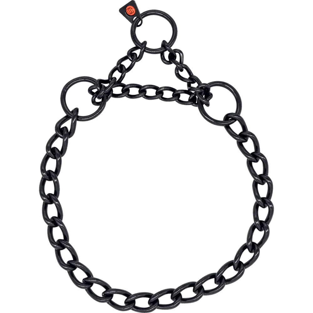 Zgardă, zale rotunde – Oțel inoxidabil negru, 4,0 mm