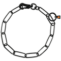 Collar, long links, adjustable - with SPRENGER hook - Stainless steel black, 3.0 mm