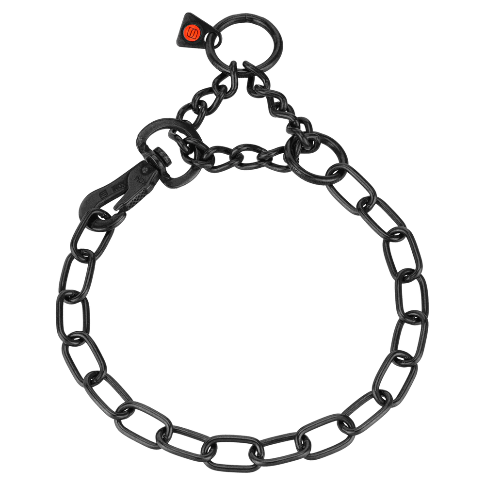 Zgardă reglabilă – cu cârlig SPRENGER, oțel inoxidabil negru, 3,0 mm