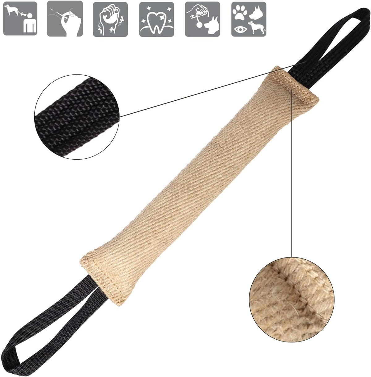 Dingo Gear – Jucărie tug din iută cu două mânere și capete întărite