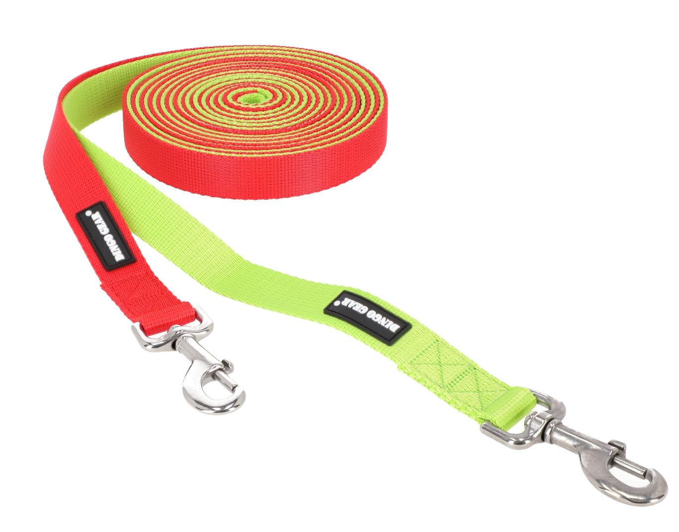 Dingo Gear – Set de două lese de 4 metri pentru dresaj profesional, verde + roșu