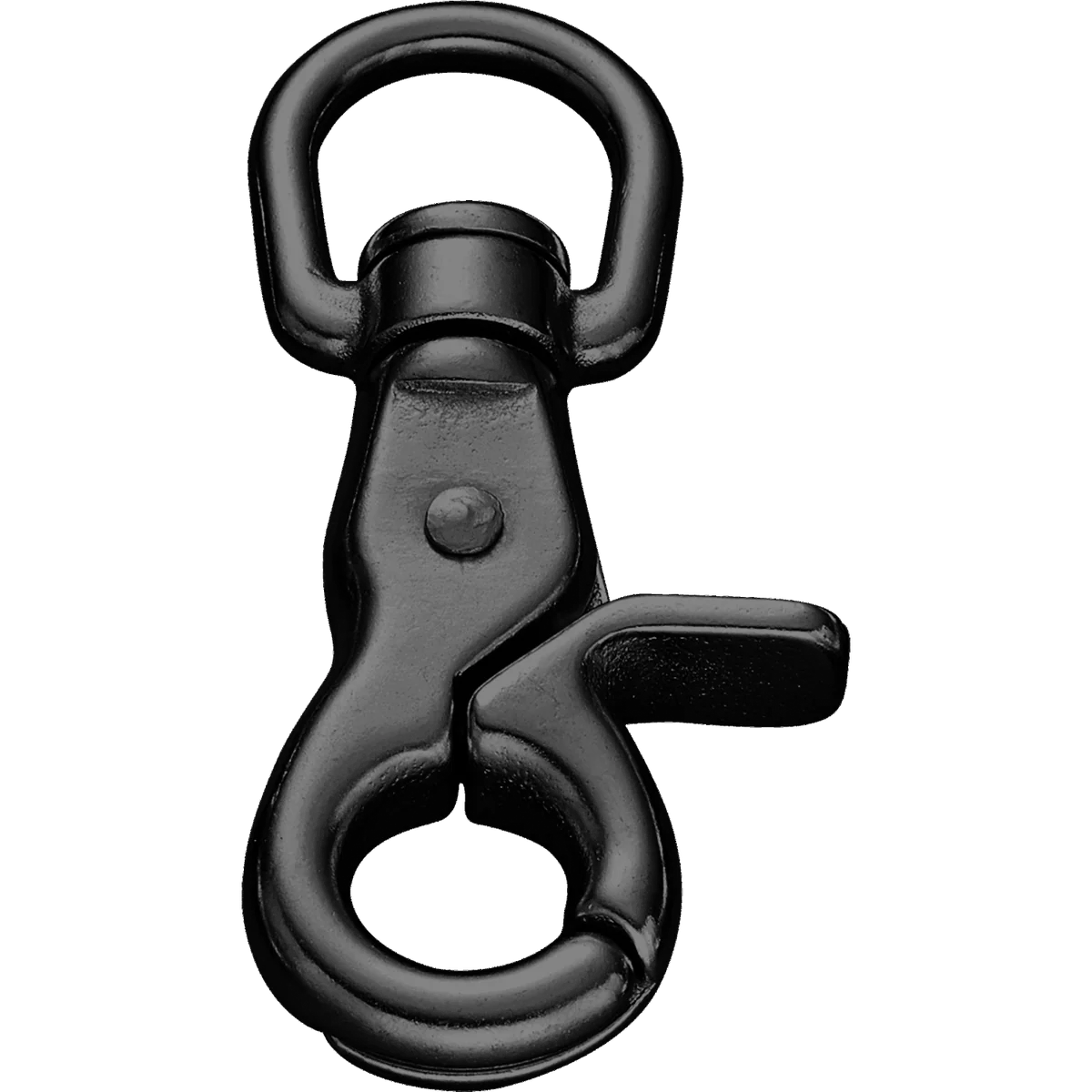 Carabină tip foarfecă Sprenger din oțel inoxidabil cu rășină neagră, 65 mm