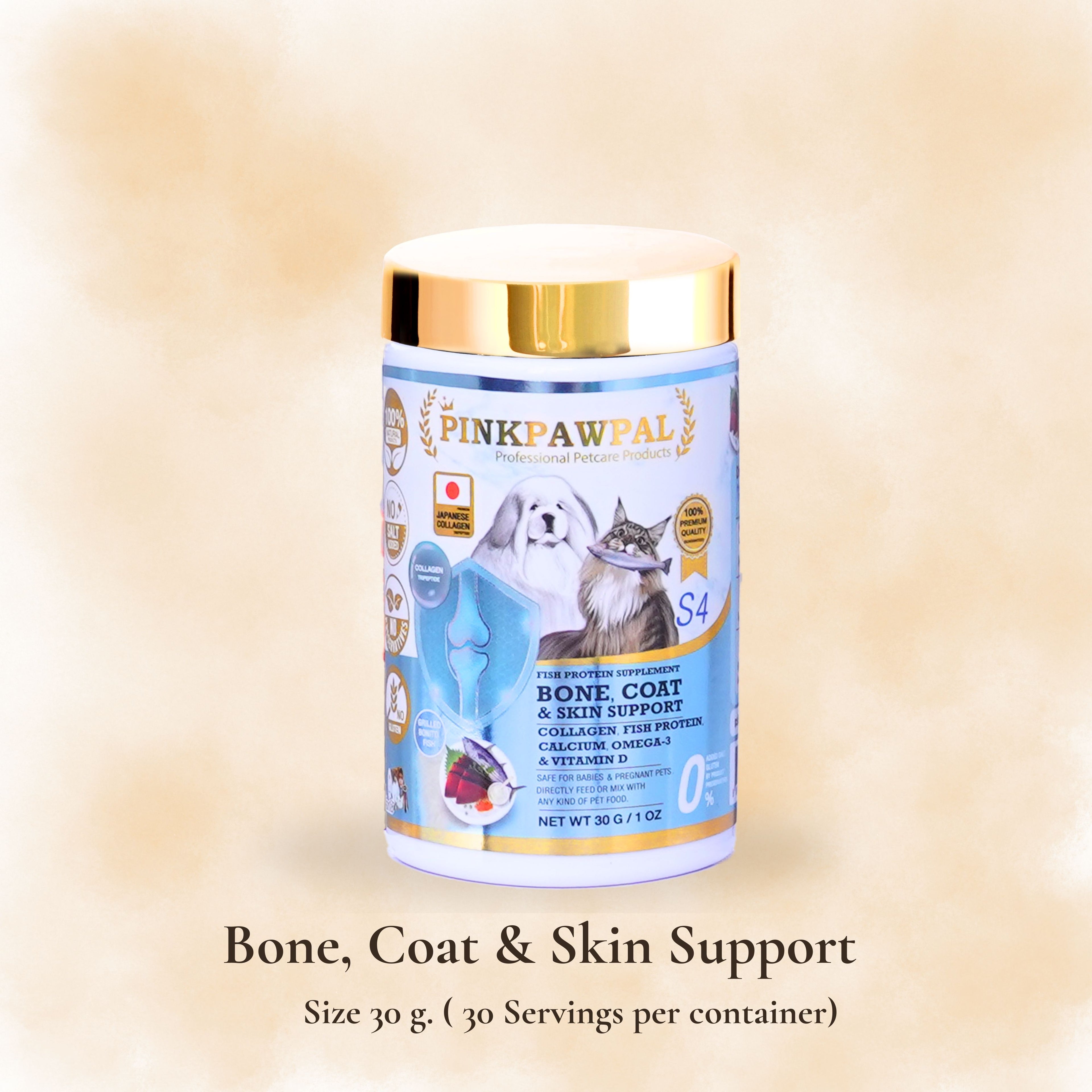 Bone Coat & Skin Support - Supliment pentru oase, blană și piele pentru pisici și căței de talie mică