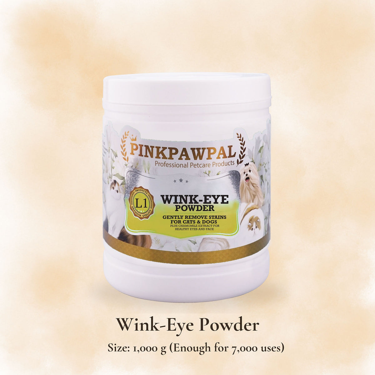 Wink-Eye Powder – Könnyfoltok elleni por, valamint macskák és kutyák szemkörnyékének ápolására