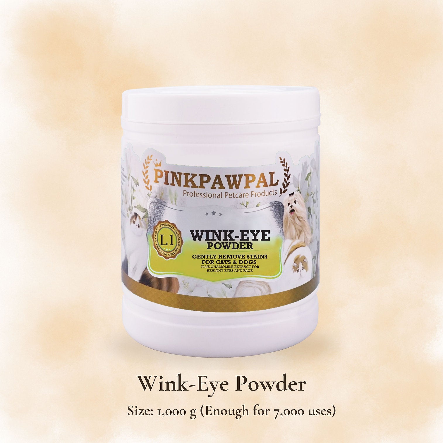 Wink-Eye Powder - Pudră pentru pete lacrimale și îngrijirea zonei ochilor pentru pisici și câini