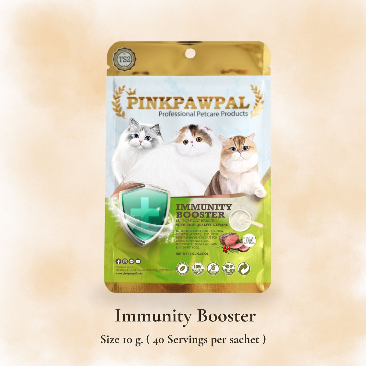Immunity Booster – L-lizint tartalmazó táplálékkiegészítő a macskák immunrendszerének támogatására