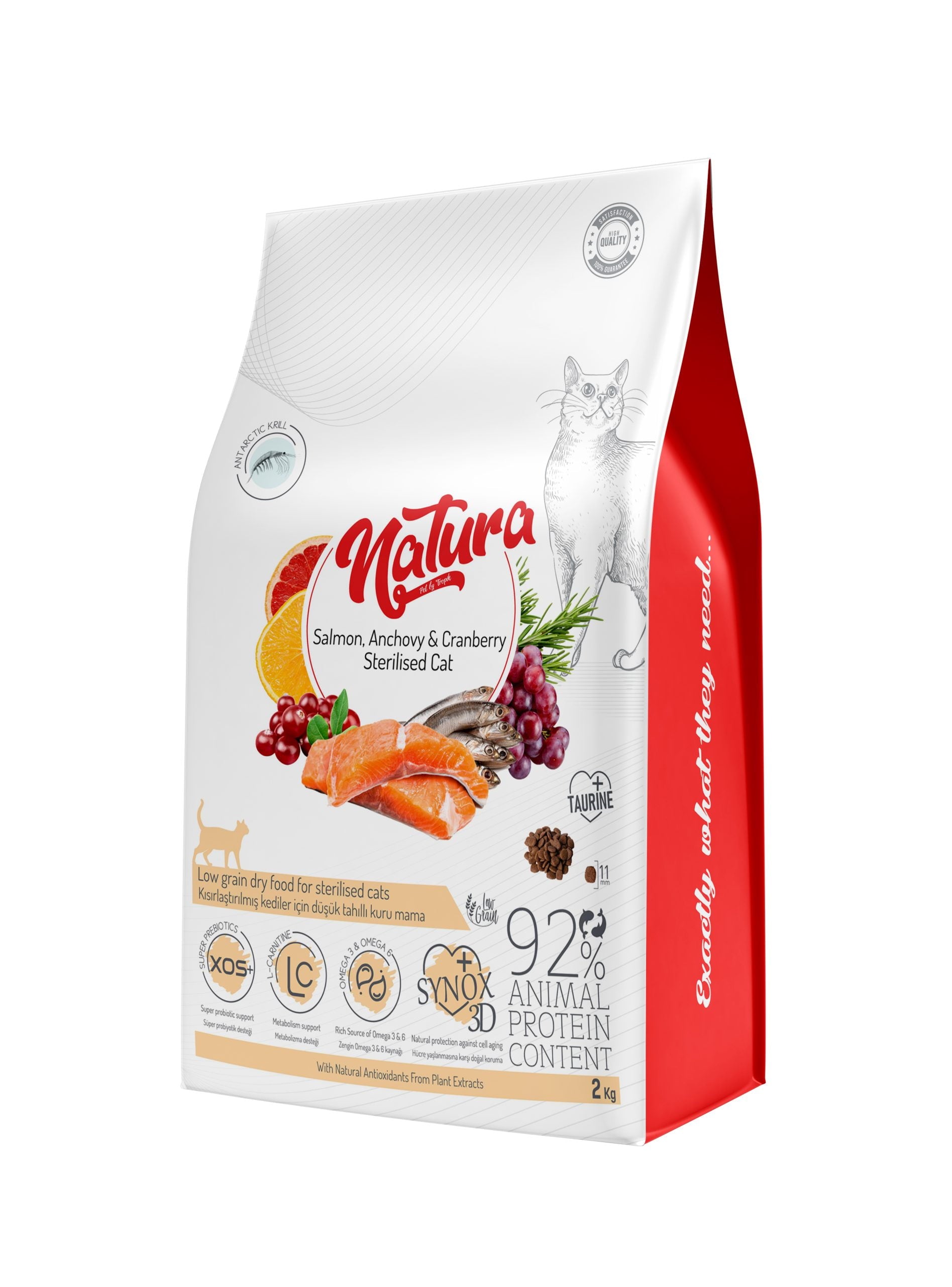 Hrana Uscata Pisica Natura Low Grain Sterilizata cu Somon, Hamsii și Merișor-Afine