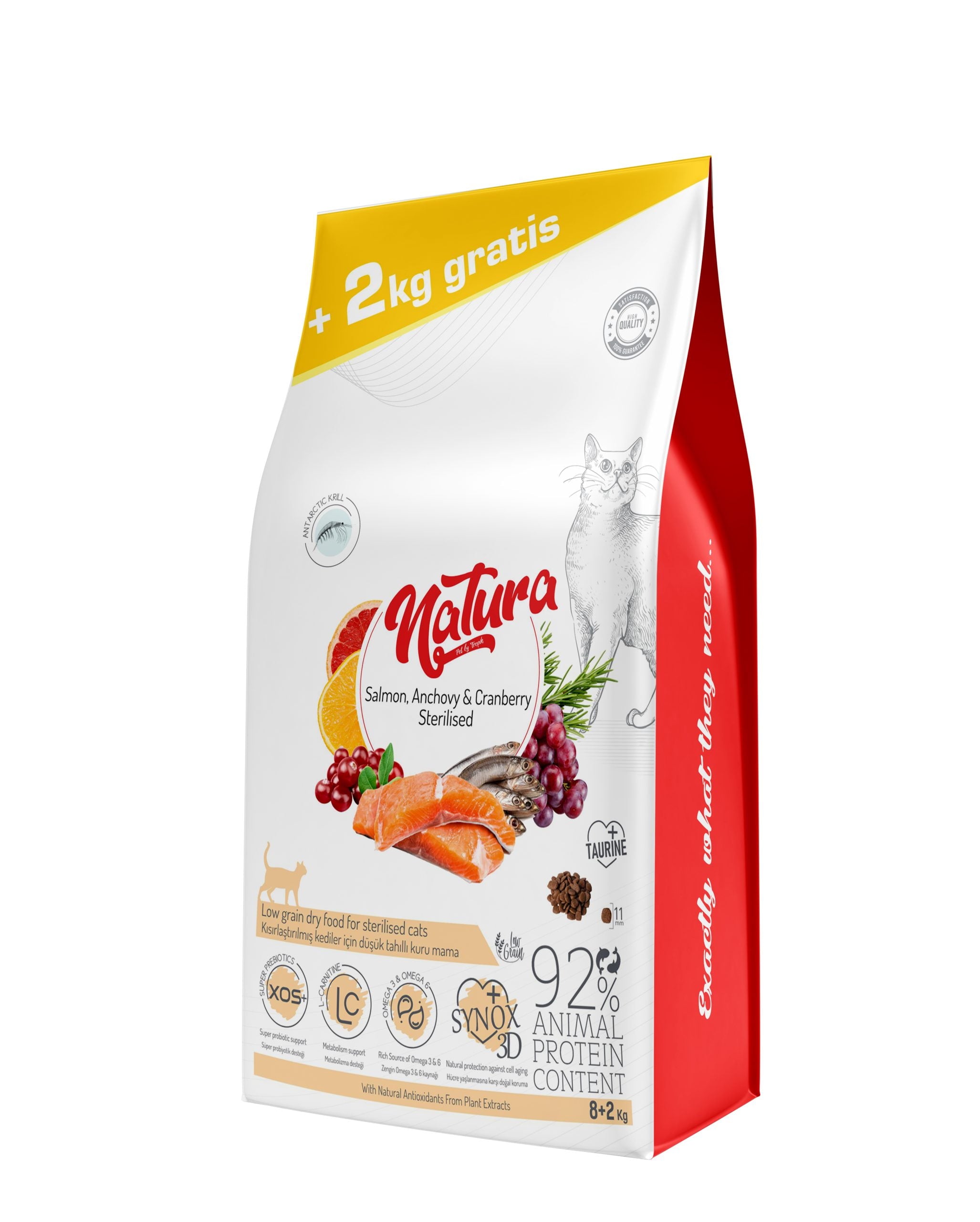Hrana Uscata Pisica Natura Low Grain Sterilizata cu Somon, Hamsii și Merișor-Afine