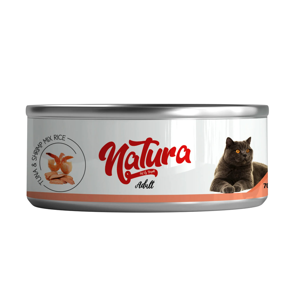 Conservă pentru pisici Natura cu Ton și Creveți, în jeleu 70 gr