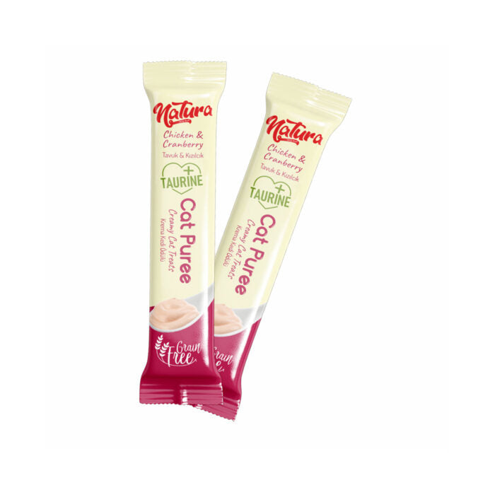 Natura Cat Püré csirke és vörösáfonya 5 × 12 g