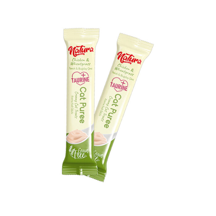 Natura Cat csirkés és búzafüves püré 5 × 12 g