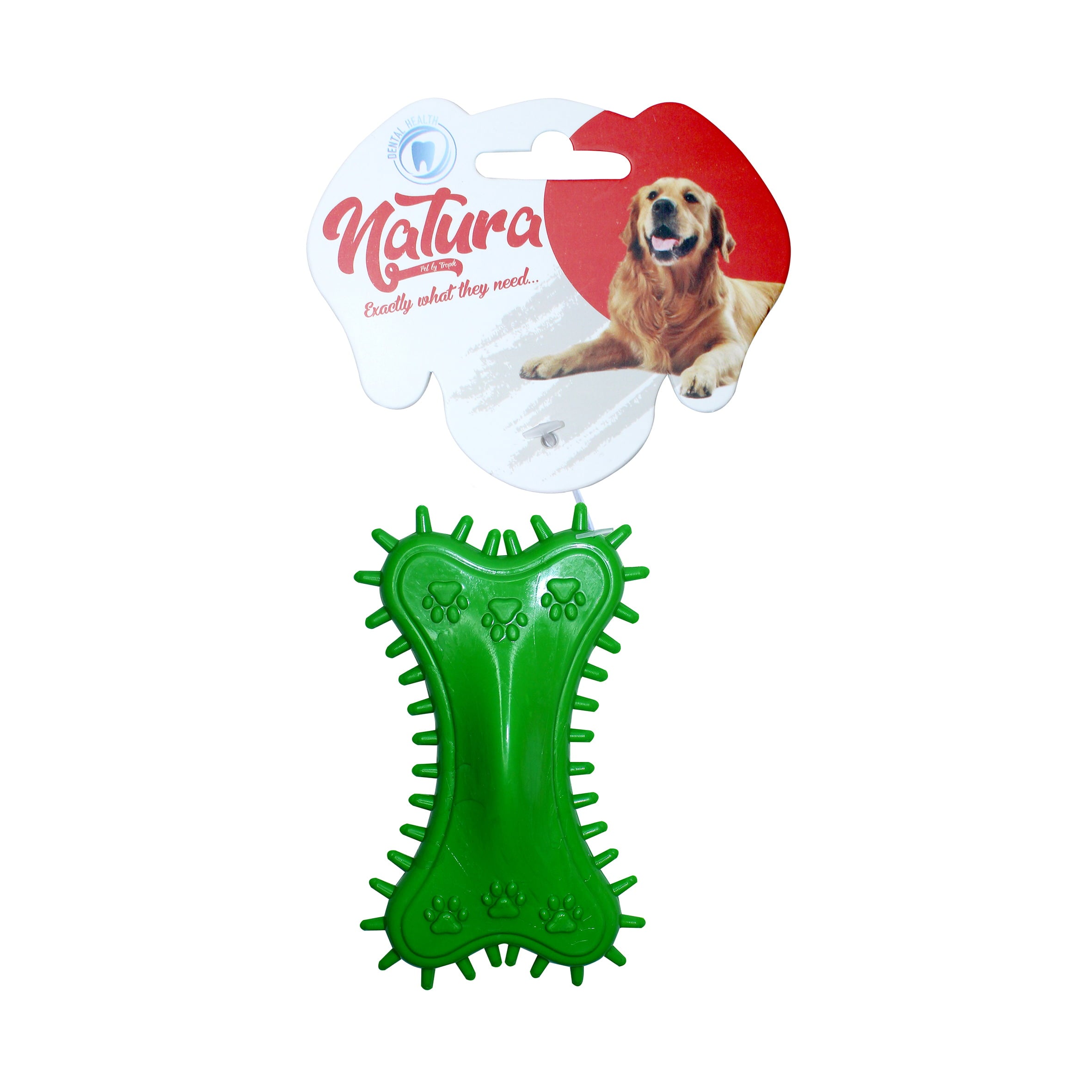 Kutyajáték – Natura Plastic Tüskés Mancsmintás Csont Kutyajáték (11 cm)
