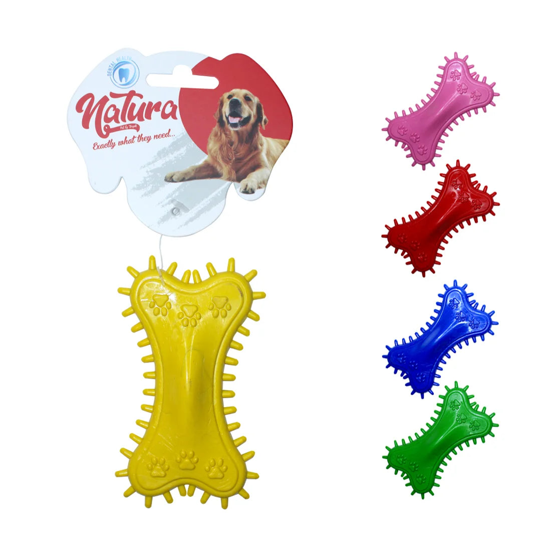 Kutyajáték – Natura Plastic Tüskés Mancsmintás Csont Kutyajáték (11 cm)