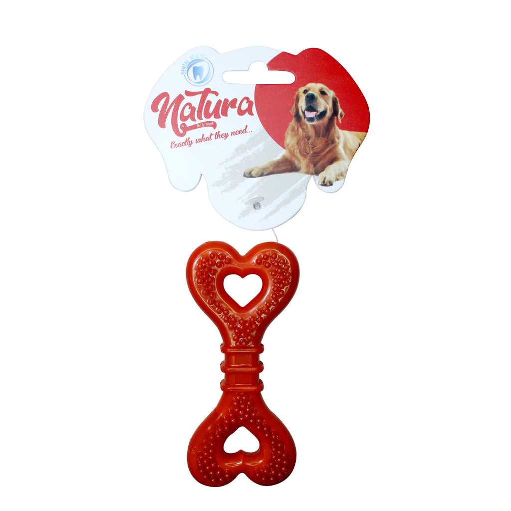 Jucărie pentru câini – Natura Plastic Heart Bone Dog Toy (12,5 cm)