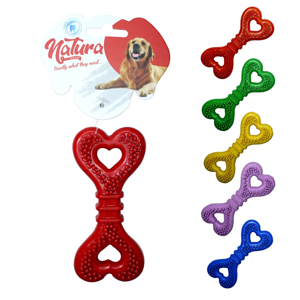 Jucărie pentru câini – Natura Plastic Heart Bone Dog Toy (12,5 cm)