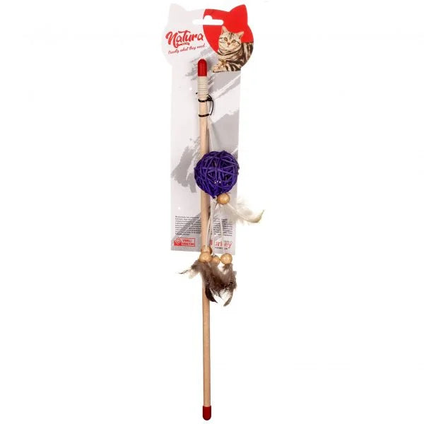 Macskajáték – Natura tollas bambuszlabda macskajáték bot PTC-020 (40 cm)
