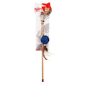 Jucărie pentru pisici – Natura Long Feathered Bamboo Ball Natural Cat Toy Rod PTC-023 (40 cm)