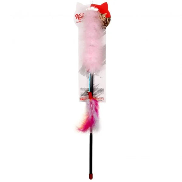 Macskajáték – Natura plüss tollas macskajáték bot PTC-025 (45 cm)