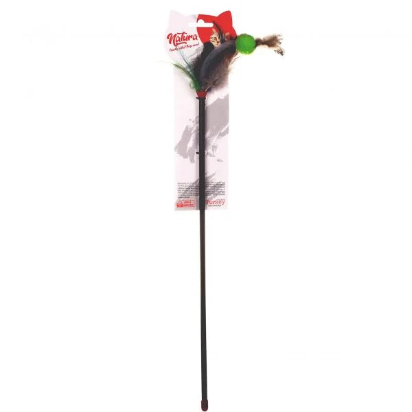 Jucărie pentru pisici – Natura Mini Ball Basic Cat Toy Rod PTC-033 (60 cm)