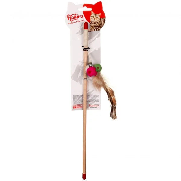 Jucărie pentru pisici – Natura Triple Mini Ball Cat Toy Rod PTC-035 (40 cm)