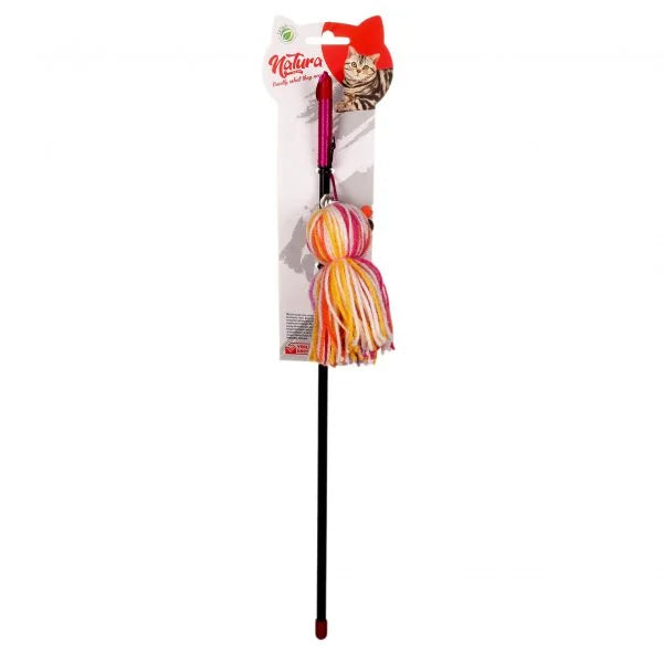 Jucărie pentru pisici – Natura Cotton Octopus Cat Toy Rod PTC-045 (45 cm)