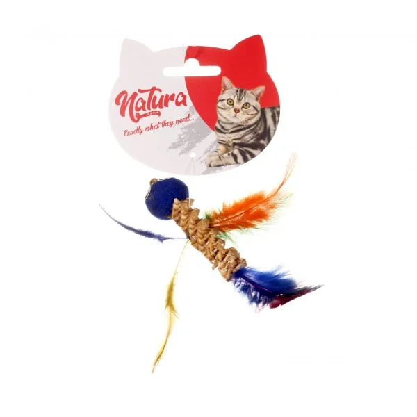 Játék macskáknak – Natura Dental Feathered Bird Cat Toy PTC-047 (15 cm)