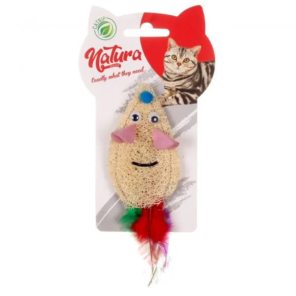 Jucărie pentru pisici – Natura Natural Feathered Sponge Mouse Cat Toy PTC-051 (15 cm)