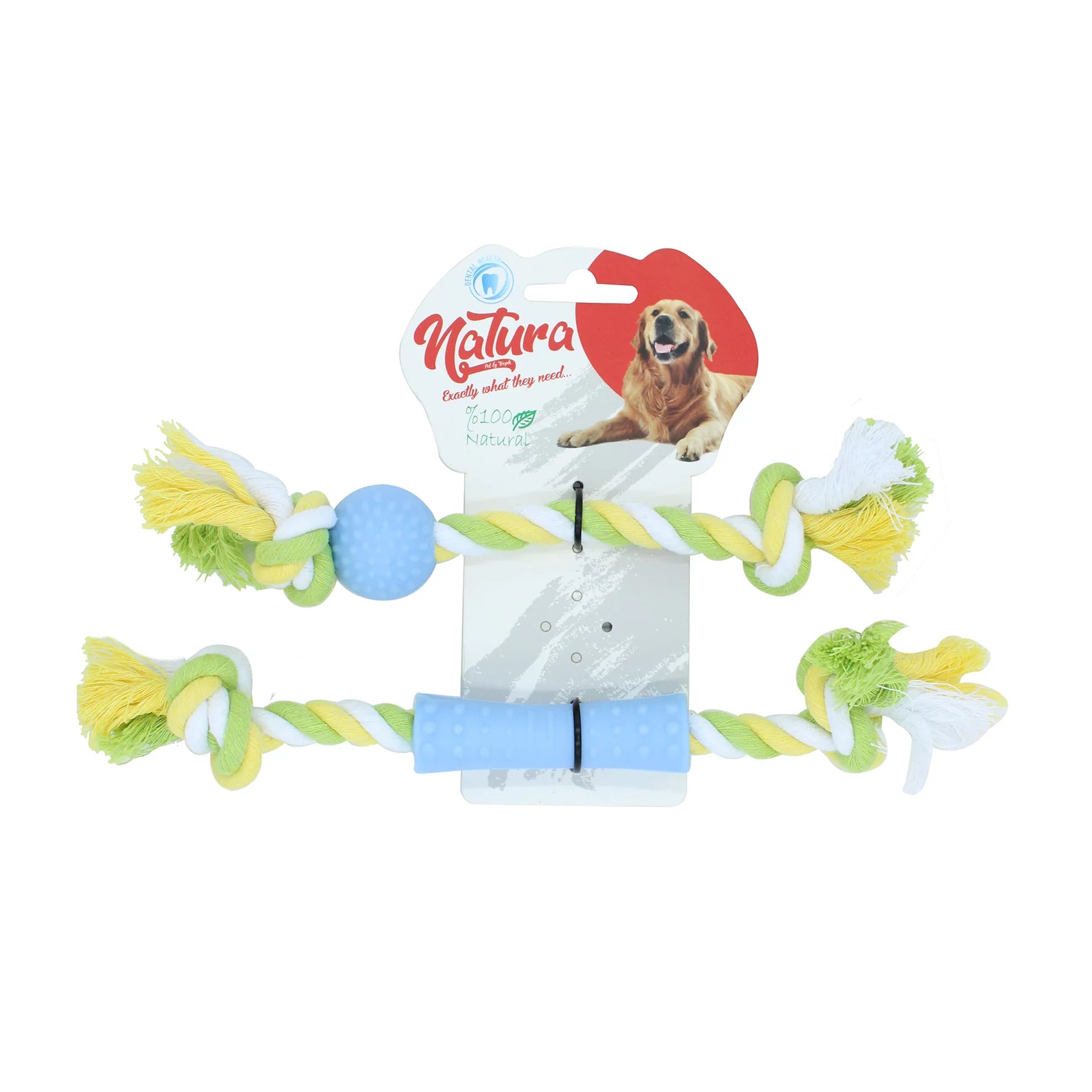 Set de jucării cu frânghii dentare din plastic Natura Puppy PTH-034