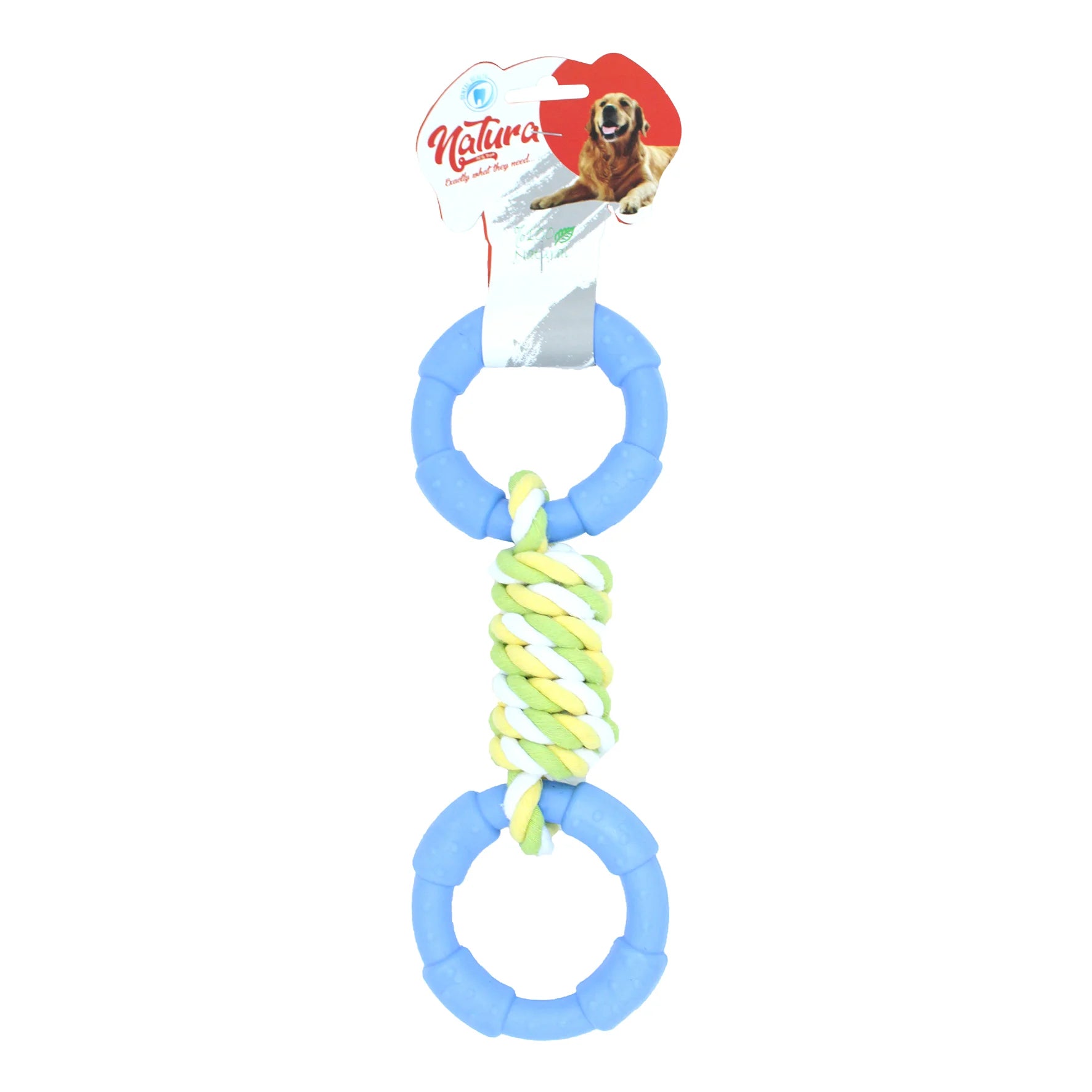 Kutya játék – Natura Dental Rope Dog Toy With Twin Plastic Ring PTH-042 (27 cm)