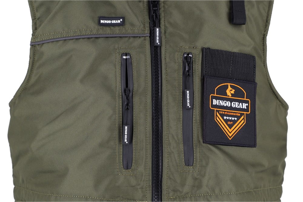 Dingo Gear – Négy évszakos kutyakiképző mellény kapucnival, zöld színben