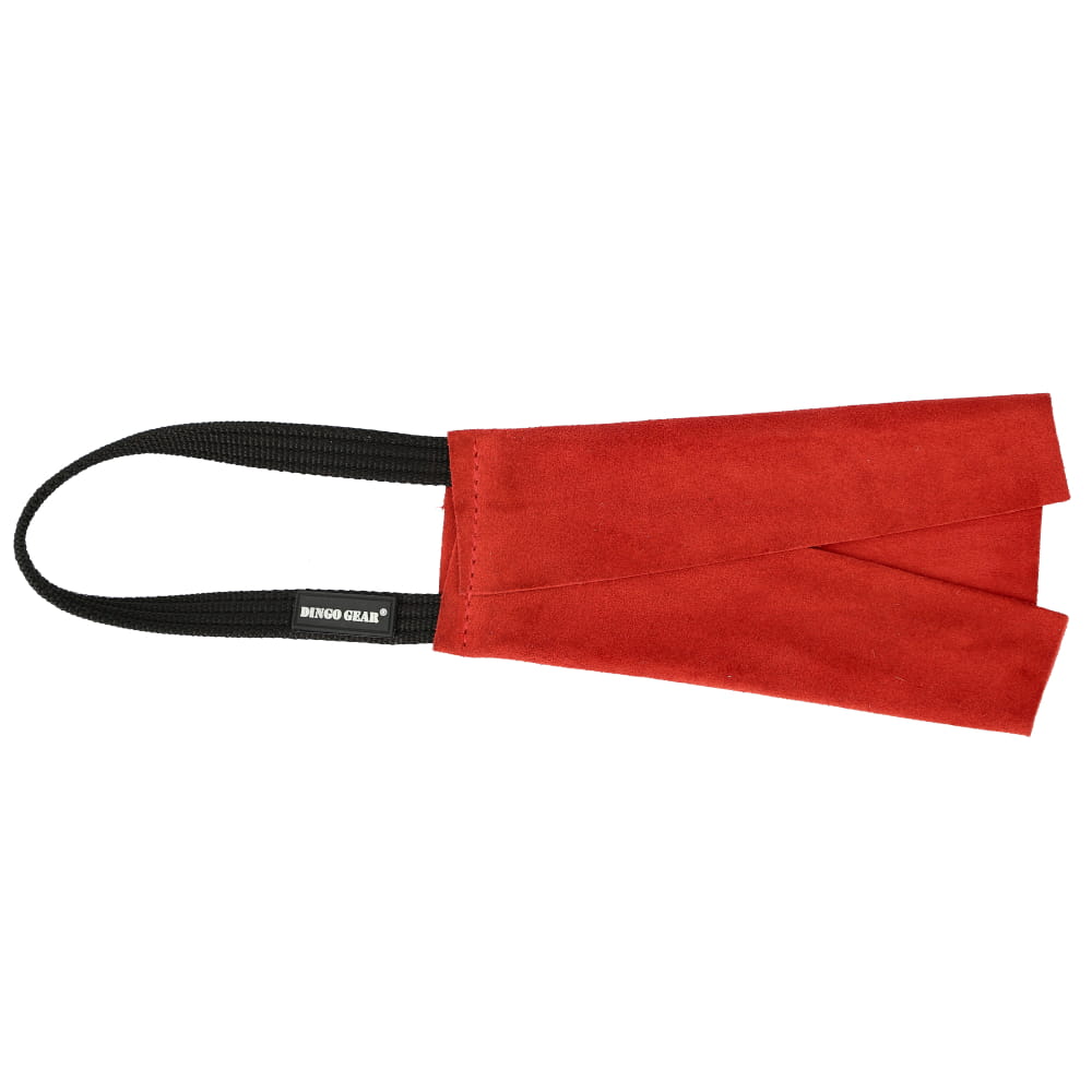 Dingo Gear – Jucărie tug din piele tip „rag” cu mâner – pentru pui și antrenament timpuriu de mușcătură