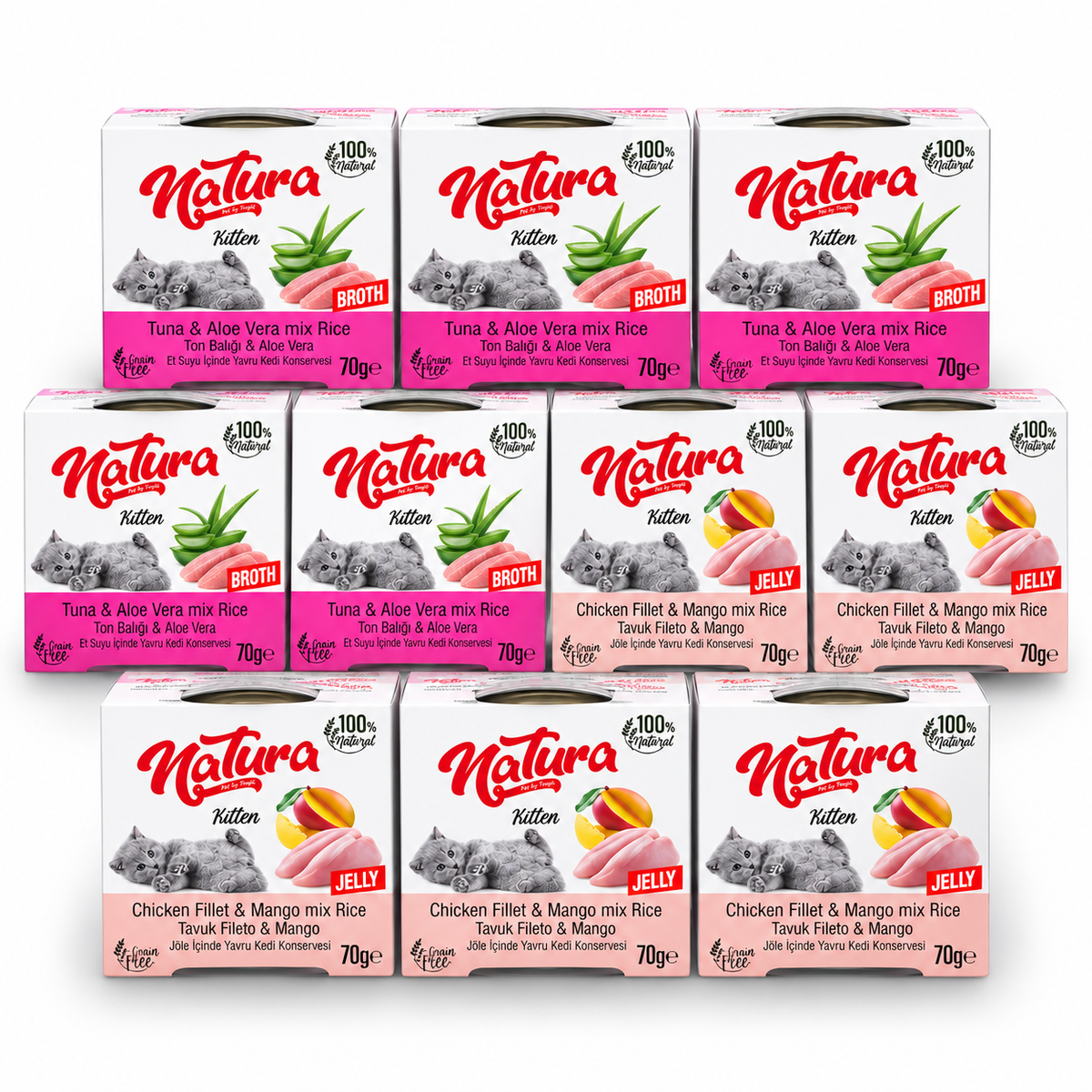 Natura Chicken Fillet & Tuna Mix in Jelly Canned Cat Food 70 g