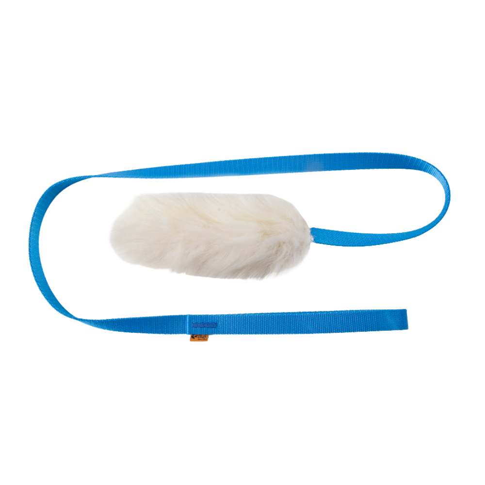 Jucărie pentru câine Mop din piele naturală de oaie cu mâner lung