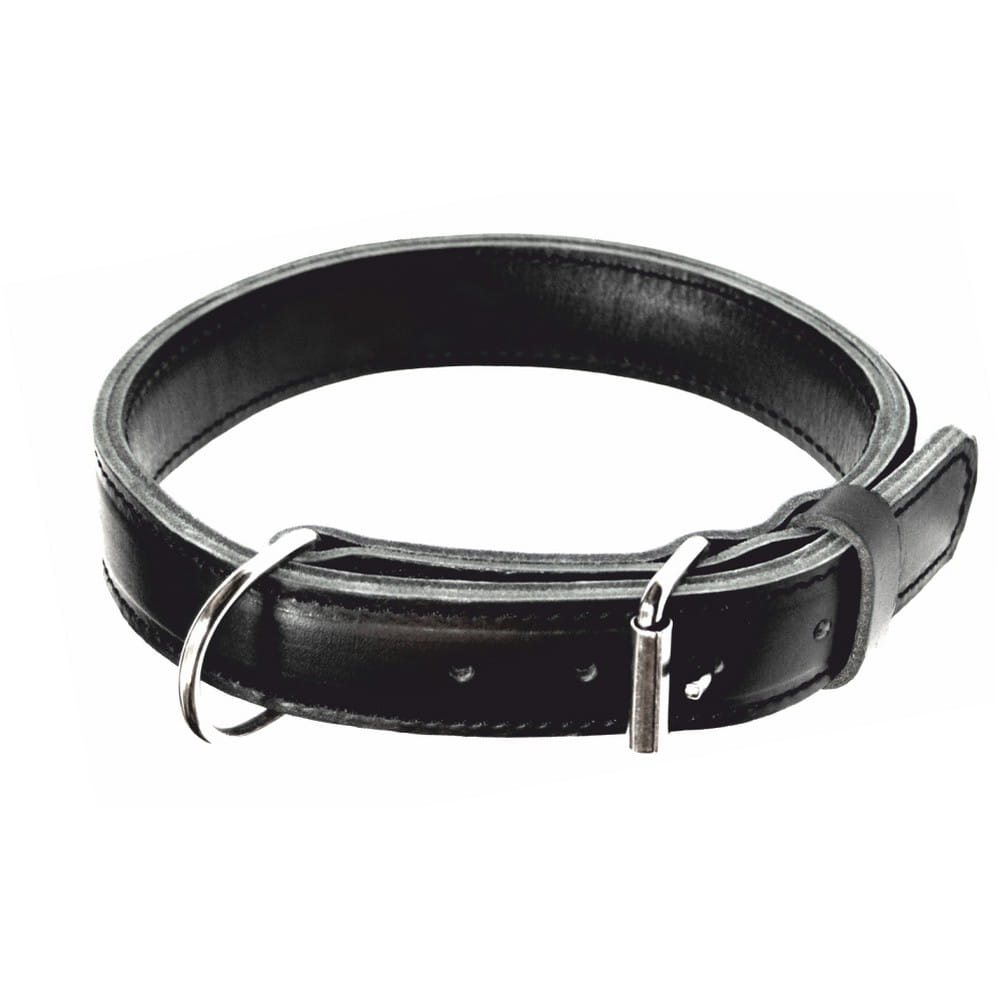 Dingo Gear MAX – zgardă din piele naturală, culoare neagră