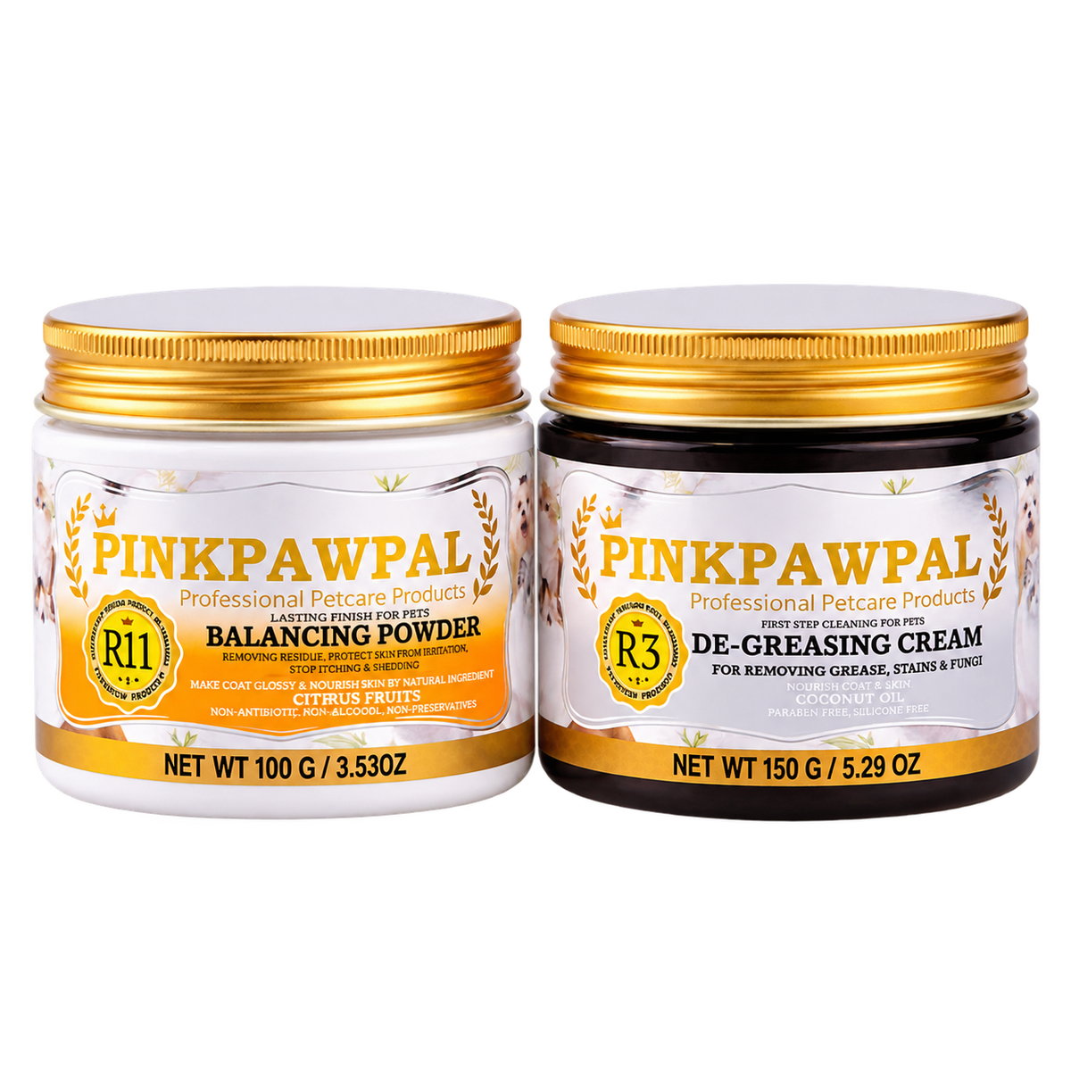 PinkPawPal Degreasing & Balancing Set – De-Greasing Cream 150 g + Balancing Powder 100 g