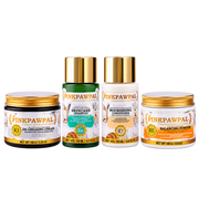 PinkPawPal Set Baie Completă – De-Greasing Cream 150 g + Skincare Shampoo 135 ml + Nourishing Conditioner 135 ml + Balancing Powder 100 g