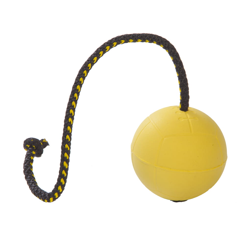 Dingo Gear – minge de antrenament Ø 7 cm cu șnur de 30 cm, moale și flotabilă