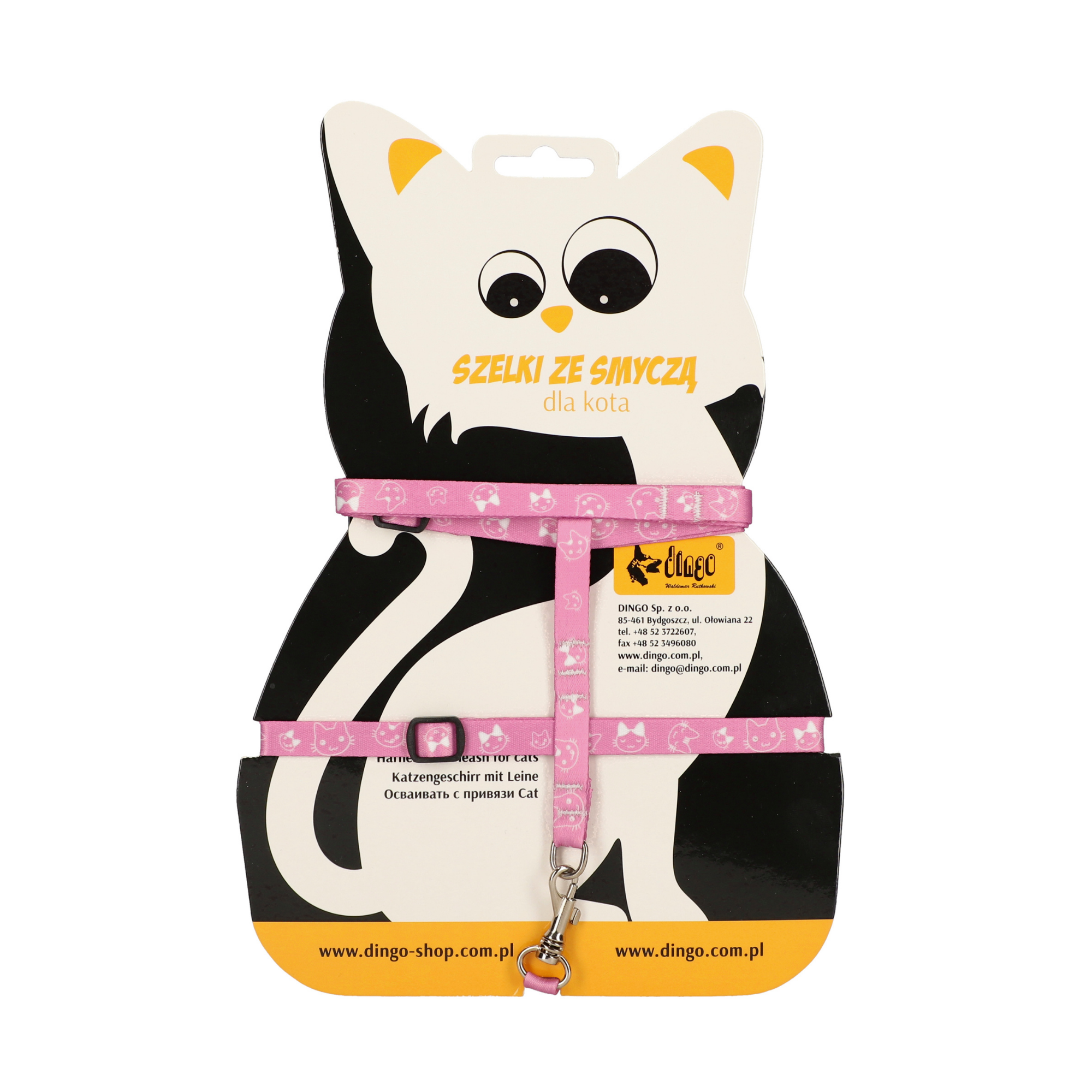 Ham cu lesă „fun cat”: lesă 1,0 cm × 110 cm + ham reglabil pisici